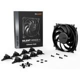 be quiet! Silent Wings 4 PWM ventilateur de boîtier Noir, 120 x 120 x 25 mm, Ventilateur, 12 cm, 1600 tr/min, 82,74 m³/h, Noir