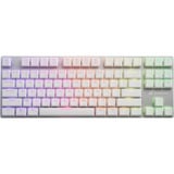 Sharkoon PureWriter TKL RGo, clavier gaming Blanc, Layout États-Unis, Kailh Choc Profil Bas Rouge, LED RGB, TKL