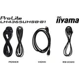 iiyama ProLite LH4365UHSB-B1, Affichage public Noir, HDMI, DisplayPort, LAN, Audio, USB, WiFi, Android