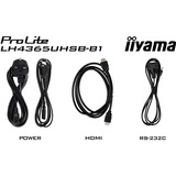 iiyama iiya 43 L LH4365UHSB-B1 LCD 4K UHD IPS L, Affichage public Noir