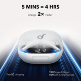 Anker Liberty 4 Pro écouteurs in-ear Blanc, Bluetooth True Wireless, ANC 7 capteurs, IPX5