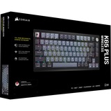 Corsair K65 Plus Wireless, clavier gaming Noir/gris, Layout États-Unis, Corsair Red, RGB LED, 75%, PBT-keycaps 