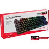 HyperX Alloy Origins Core RGB clavier gaming mécanique Noir, Layout US (QWERTY), HyperX Red, 80% (TKL), TKL, LED RGB