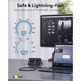 goobay Câble Ethernet USB-A 3.0 vers RJ45, Carte réseau Noir/Argent