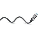 goobay Câble Ethernet USB-A 3.0 vers RJ45, Carte réseau Noir/Argent