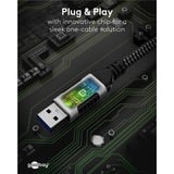 goobay Câble Ethernet USB-A 3.0 vers RJ45, Carte réseau Noir/Argent