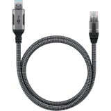 goobay USB-A 3.0 > RJ-45, Câble Noir/Argent, 1.5 mètre