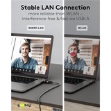 goobay USB-A 3.0 > RJ-45, Câble Noir/Argent, 1.5 mètre