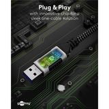 goobay USB-A 3.0 > RJ-45, Carte réseau Noir/Argent, 1.5 mètre
