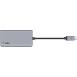 Belkin CONNECT Adaptateur USB-C à 4 ports, Station d'accueil Gris/Noir