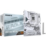 GIGABYTE B850 EAGLE WIFI7 ICE Carte mère - Processeurs AMD Ryzen série 9000, VRM numérique 8+2+2 phases, jusqu'à 8200 MHz DDR5 (O.C.), 1x M.2 PCIe 5.0 + 2x M.2 PCIe 4.0, Wi-Fi 7, LAN 2.5 GbE, USB 3.2 Gen 2 carte mère socket AM5 Blanc/Argent