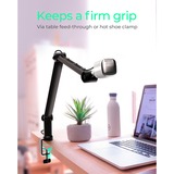 ICY BOX Support pour microphone IB-MAG103B-T Noir, Pied de micro, Support pour bureau, Noir, Aluminium, Plastique, Acier, 3/8", Chine