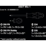 Wera 300/7 Mix 1 Jeu de tournevis, 7 pièces Noir/Vert