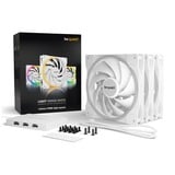 be quiet! Light Wings White 140 mm PWM haute vitesse Triple Pack, Ventilateur de boîtier Blanc, 3 pièces, avec hub ARGB, connecteur de ventilateur PWM 4 broches