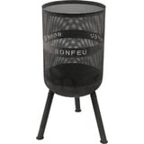 Bonfeu  BonVes 45 panier de feu bois Noir, Grille de barbecue incluse