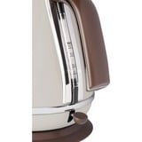 DeLonghi Bouilloire Icona vintage Crème/chrome, 1,7 L, 2000 W, Beige, Acier inoxydable, Indicateur de niveau d'eau, Arrêt de sécurité en cas de surchauffe