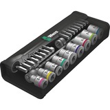 Wera 8100 SB 8 Zyklop Jeu de cliquets métalliques, 29 pièces, Set d'outils Noir/Argent, Double embrayage, 3/8" drive, métrique
