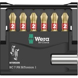 Wera Bit-Check 7 PH BiTorsion 1, Set d'embouts de vissage 7 pièces