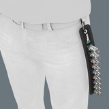 Wera Ceinture B 3 TORX® HF Zyklop Jeu de capuchons d'embouts TORX, Clés mixtes à cliquet Noir/Argent, avec fonction de maintien, 3/8" drive, 9 pièces