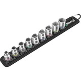 Wera Ceinture B 4 Jeu de douilles Zyklop, Clés mixtes à cliquet Noir/Argent, 9 pièces, avec 3/8" drive