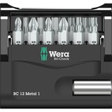 Wera Ensemble d'embouts Bit-Check 12 Metal 1, Set d'embouts de vissage Support universel et embouts