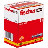 fischer S 8 Screw Anchors & Wall Plugs, Cheville Gris clair, Nylon, Gris, 4 cm, 8 mm, 5,5 cm, 4,5 mm