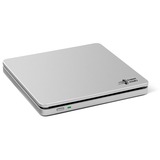 Hitachi-LG Data Storage Graveur de DVD portable mince, Graveur DVD externe Argent, Argent, Fente, PC de bureau/PC portable, DVD±RW, USB 2.0, 60000 h