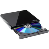 Hitachi-LG Data Storage Graveur de DVD portable mince, Graveur DVD externe Noir, Noir, Plateau, PC de bureau/PC portable, DVD±RW, USB 2.0, 60000 h, Vente au détail