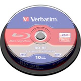 Verbatim BD-RE 25 Go, Disques Blu-ray 25 Go, BD-RE, Fuseau, 10 pièce(s), Détail Lite