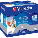 Verbatim BD-R 25GB Jewel Case, Disques Blu-ray 25 Go, BD-R, Coffret à bijoux, 10 pièce(s), Détail Lite