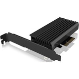 ICY BOX IB-PCI214M2-HSL, Adaptateur Noir, Avec dissipateur thermique et bande LED