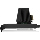 ICY BOX IB-PCI214M2-HSL, Adaptateur Noir, Avec dissipateur thermique et bande LED