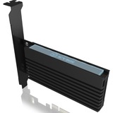 ICY BOX IB-PCI214M2-HSL, Adaptateur Noir, Avec dissipateur thermique et bande LED