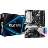 ASRock B550 Pro4, Socket AM4 carte mère Noir/Argent, RAID, Gb-LAN, Sound, ATX