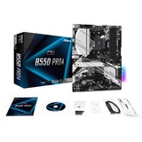 ASRock B550 Pro4, Socket AM4 carte mère Noir/Argent, RAID, Gb-LAN, Sound, ATX