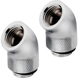 Corsair Hydro X Series 45° Rotary Adaptateur, Connexion Chrome, 2 pièces