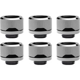 EKWB EK-Quantum Torque 6-Pack HDC 14 - Nickel Black, Connexion Argent/Noir