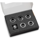 EKWB EK-Quantum Torque 6-Pack HDC 16 - Nickel Black, Connexion Argent/Noir