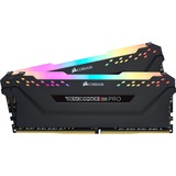 Corsair 16 Go DDR4-3600 Kit, Mémoire vive Noir, CMW16GX4M2D3600C18, Vengeance RGB PRO, XMP