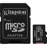 Kingston Carte microSD Canvas Select Plus 512 Go, Carte mémoire Noir, SDCS2/512Go, Classe 10 UHS-I A1, Adaptateur inclus
