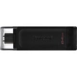 Kingston DataTraveler 70 64 Go, Clé USB Noir, DT70/64 Go, USB-C 3.2 Gen 1