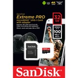 SanDisk Extreme PRO microSDHC 32 Go, Carte mémoire UHS-I U3, Classe 10, V30, A1, Adaptateur SD inclus