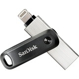 SanDisk iXpand Go 128 Go, Clé USB Noir/Argent, USB-A 3.2 Gen 1, Apple Lightning Connector