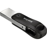 SanDisk iXpand Go 128 Go, Clé USB Noir/Argent, USB-A 3.2 Gen 1, Apple Lightning Connector