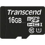 Transcend microSD Card UHS-I Premium 16 Go, Carte mémoire Noir, Class 10