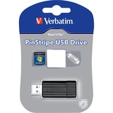 Verbatim PinStripe USB Drive 16 Go, Clé USB Noir, USB 2.0