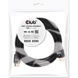 Club 3D Câble HDMI haute vitesse avec Ethernet Noir, 15 mètres, 4K, Plaqué or