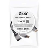 Club 3D HDMI > DisplayPort, Adaptateur Noir, 0,18 mètres