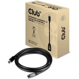 Club 3D Mini DisplayPort > DisplayPort 1.4 (femelle), Câble d'extension Noir, 0,1 mètre