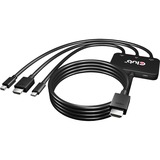 Club 3D Multiport > HDMI, Adaptateur 2 mètres, 4K 60 Hz, USB-C + HDMI + Mini-DisplayPort vers HDMI